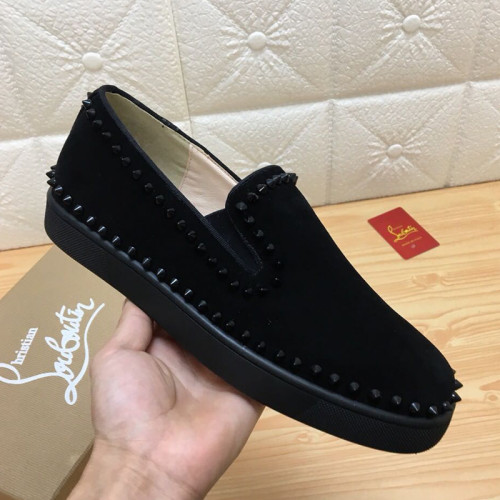 Christian Louboutin Mens Shoes Luxury Brand Red Bottom Design Pik Boat Mens Flat