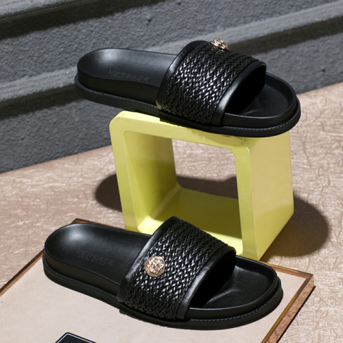 Versace Men Shoes Fashion Mule Luxury Designer Palazzo Pool Slides