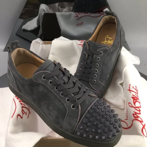 Christian Louboutin Mens Shoes Luxury Brand Red Bottom Design Louis Junior Spikes Flat with Original Box CL sneakers