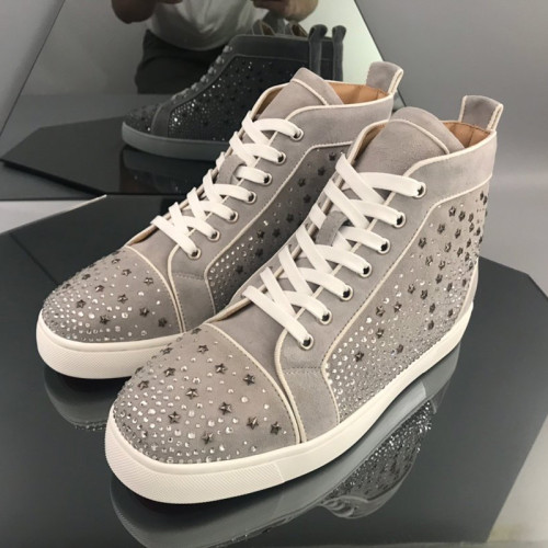 Christian Louboutin Mens Shoes Luxury Brand Red Bottom Design Louis Junior Spikes Flat with Original Box CL sneakers