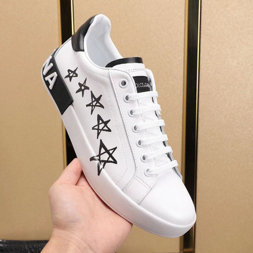 Dolce&Gabbana Women Shoes Sneakers Calfskin Nappa Portofino Sneakers With Lettering Print CK1587AA898HWF57