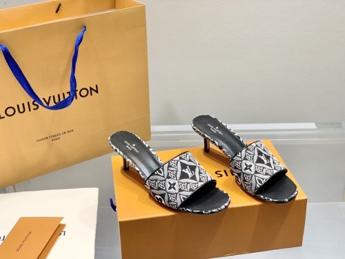 Louis Vuitton Womens Shoes Pumps Sandals Leather Design Luxury Brand Fashion Sandals with Original Box 5.5cm Heel