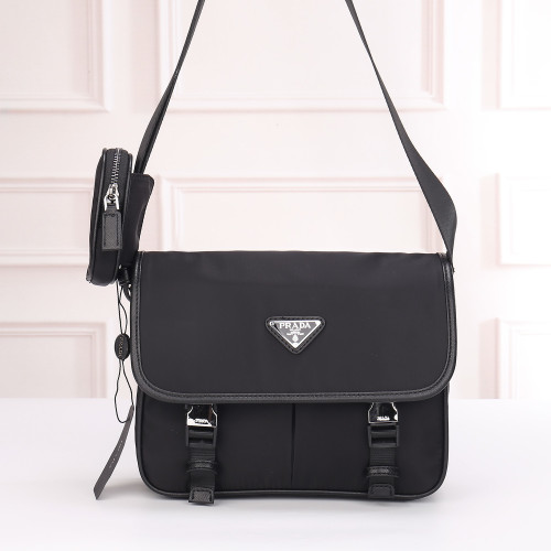 Prada Mens Bag Nylon and Saffiano Leather Bag with Strap