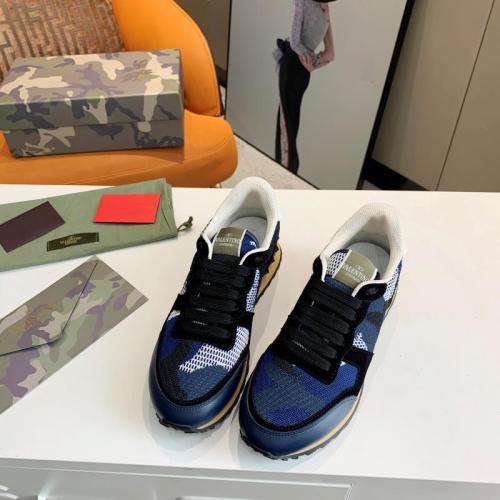 Valentino Men Shoes Fashion Design Luxury Brand ROCKSTUD CALFSKIN SNEAKER with Original Box
