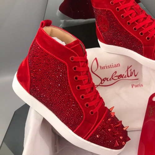 Christian Louboutin Mens Shoes Luxury Brand Red Bottom Design Louis Junior Spikes Flat with Original Box CL sneakers