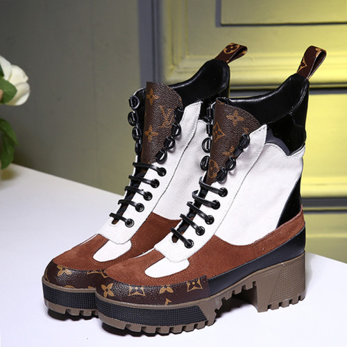 Louis Vuitton Women Shoes Boots Luxury Brand Fashion Ankle Boots LAUREATE PLATFORM DESERT BOOT