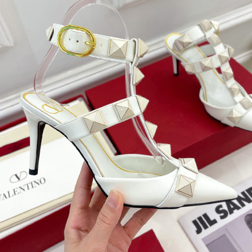 Valentino Women Shoes Mule Flip Flop Sandals ROMAN STUD SLIDE SANDAL IN QUILTED NAPPA with Original Box Luxury Brand 8cm Heel Design