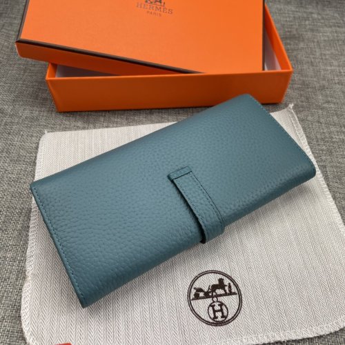 Hermes Womens Mens Wallets Purse Long Clutch Leather Design Coin Bag with Original Box