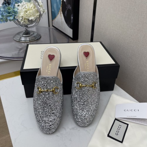 Gucci Womens Shoes Casual Loafers Design Luxury Brand Leather Women's jumbo GG Princetown slipper with Original Box 475094 UKO60 2588