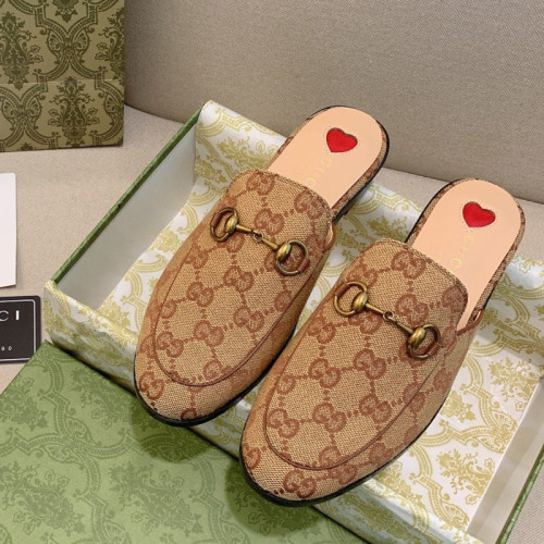 Gucci Womens Shoes Slippers Slides Casual Design Luxury Brand Leather Princetown leather slipper with Original Box