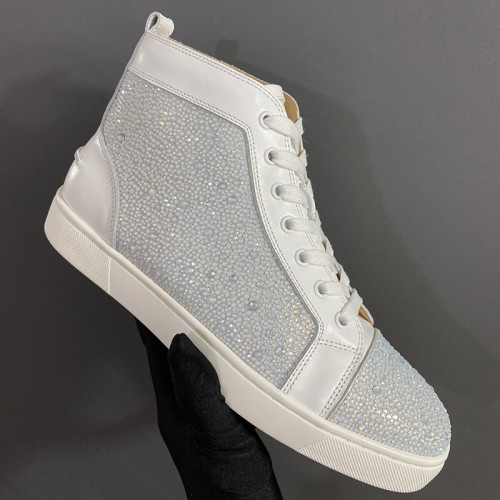 Christian Louboutin Mens Shoes Luxury Brand Red Bottom Design Louis Junior Spikes Flat with Original Box CL sneakers