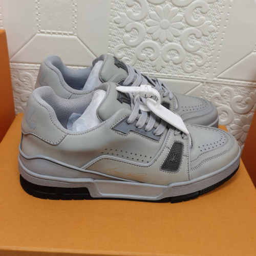 Louis Vuitton Womens Shoes Fashion Sneakers Design Luxury Brand LV TRAINER SNEAKER Mix of materials with Original Box 1A9JI9
