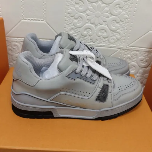 Louis Vuitton Womens Shoes Fashion Sneakers Design Luxury Brand LV TRAINER SNEAKER Mix of materials with Original Box 1A9JI9