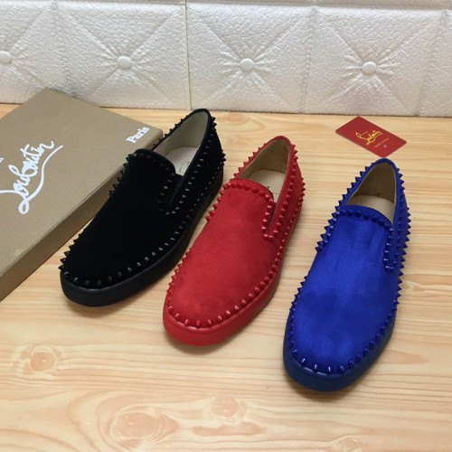 Christian Louboutin Mens Shoes Luxury Brand Red Bottom Design Pik Boat Mens Flat