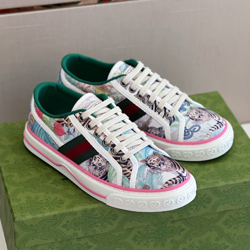 Gucci Womens Shoes Sneakers Luxury Brand Women's Gucci Tennis 1977 sneaker ‎663257 2UX10 9070 with Original Box