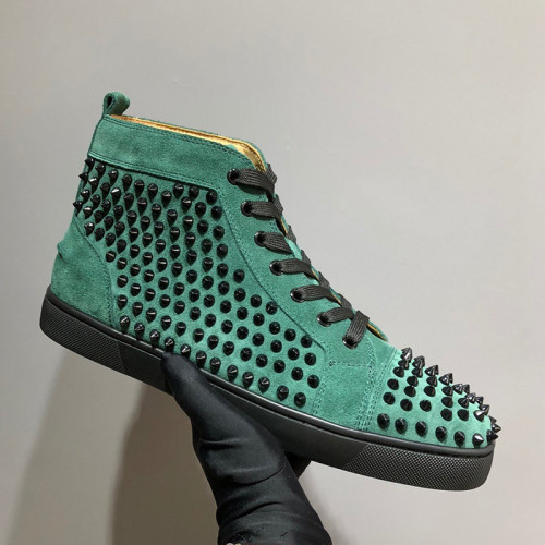 Christian Louboutin Mens Shoes Luxury Brand Red Bottom Design Louis Junior Spikes Flat with Original Box CL sneakers