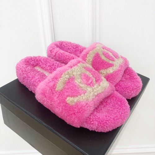 Chanel Womens Shoes Mule Slide Sandal Luxury Brand Plus Velvet Slippers for Women with Original Box