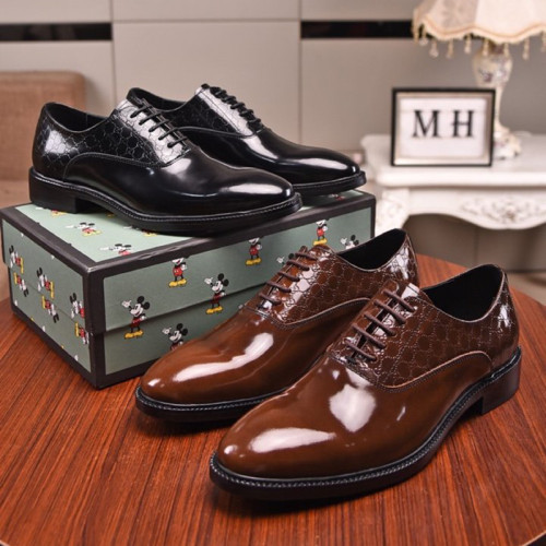 Gucci Mens Shoes Leather Design Luxury Brand Business Dress Shoes for Men with Original Box