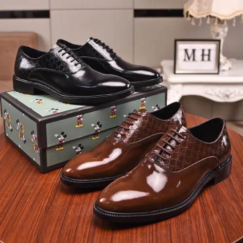Gucci Mens Shoes Leather Design Luxury Brand Business Dress Shoes for Men with Original Box