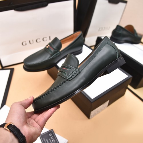 Gucci Mens Shoes Leather Design Luxury Brand Business Dress Shoes for Men with Original Box