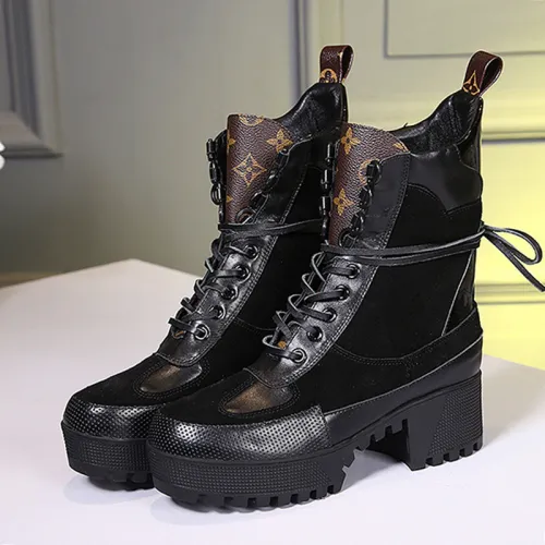 Louis Vuitton Women Shoes Boots Luxury Brand Fashion Ankle Boots LAUREATE PLATFORM DESERT BOOT