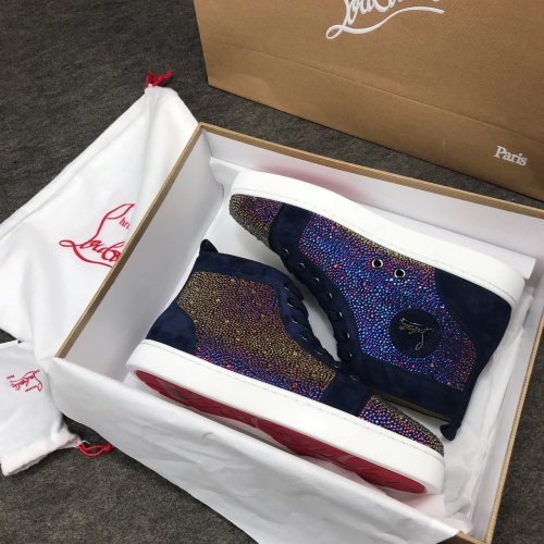 Christian Louboutin Mens Shoes Luxury Brand Red Bottom Design Louis Junior Spikes Flat with Original Box CL sneakers