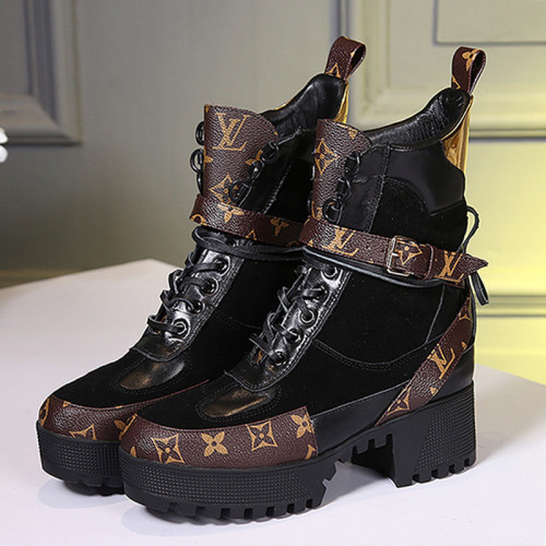 Louis Vuitton Women Shoes Boots Luxury Brand Fashion Ankle Boots LAUREATE PLATFORM DESERT BOOT
