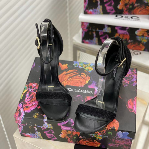 Dolce & Gabbana Womens Shoes Lurex Sandals with Sculpted Heel 9cm