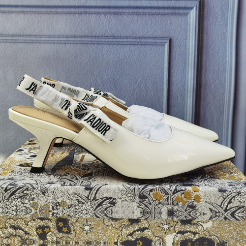 Dior Women Shoes Pumps Luxury Design Fashion Type High Heel Shoes for Wedding Style J'ADIOR SLINGBACK PUMP White Patent Calfskin KCC200TFL_S900