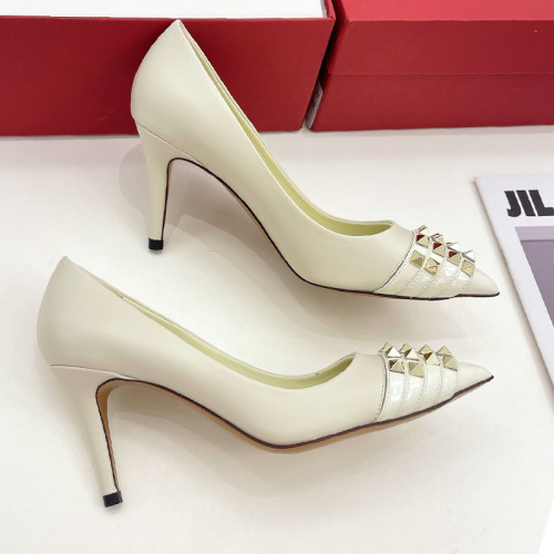 Valentino Womens Shoes ROCKSTUD SLINGBACK PUMP WITH SCULPTED HEEL IN KIDSKIN with Original Box 8cm Heel Design