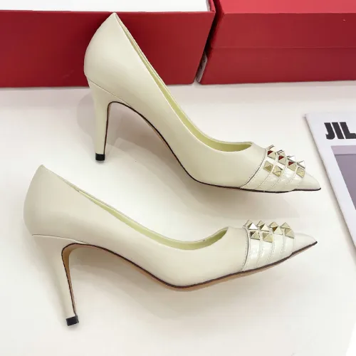 Valentino Womens Shoes ROCKSTUD SLINGBACK PUMP WITH SCULPTED HEEL IN KIDSKIN with Original Box 8cm Heel Design