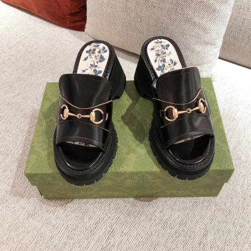Gucci Women Shoes Women's Mid-heel Slide Sandal with Horsebit 645396 DS800 1000