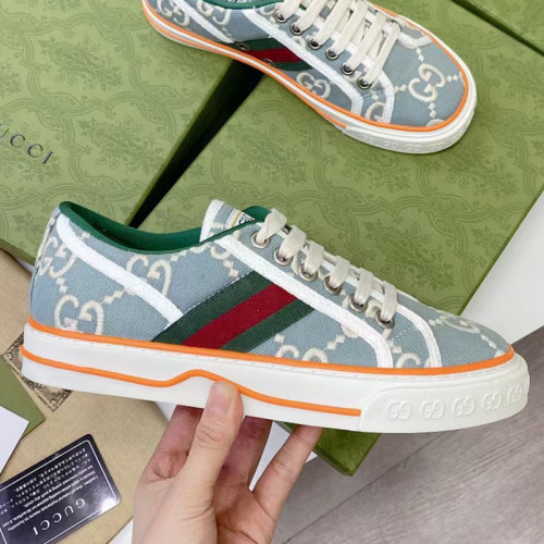 Gucci Womens Shoes Sneakers Luxury Brand Women's Gucci Tennis 1977 sneaker ‎606110 H0G10 3460 with Original Box