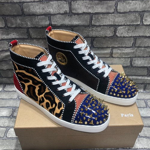 Christian Louboutin Mens Shoes Luxury Brand Red Bottom Design Louis Junior Spikes Flat with Original Box CL sneakers