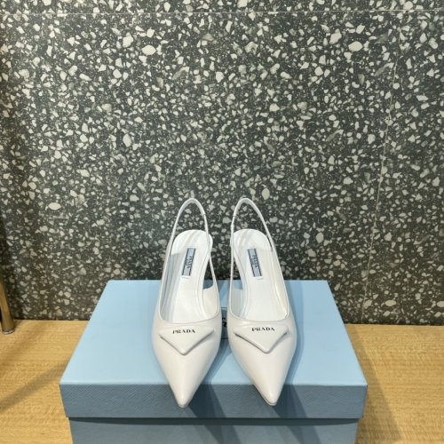 Prada Womens Shoes Slingback Pumps Luxury Brand Casual Shoes for Women with Original Box