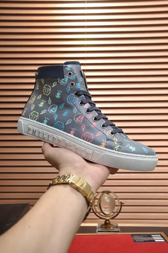 Philipp Plein Men Shoes Sneakers High Top Sneaker Fashion Design Luxury Brand Ankle Boots with Original Box