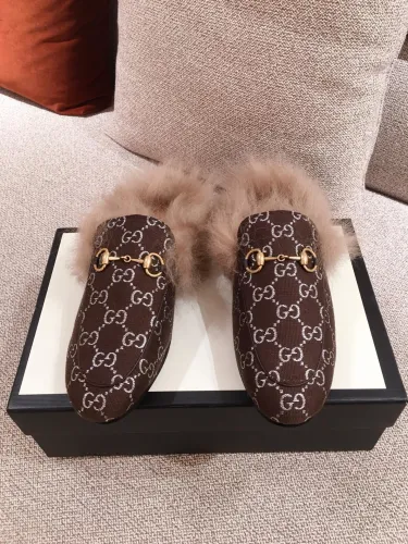 Gucci Womens Shoes Casual Loafers Design Luxury Brand Leather Princetown with Original Box