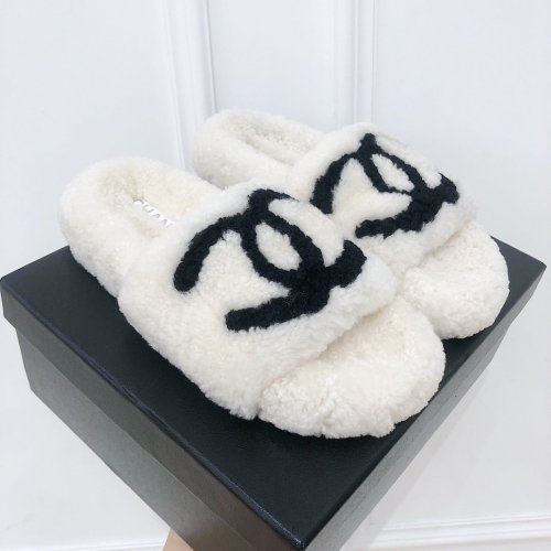Chanel Womens Shoes Mule Slide Sandal Luxury Brand Plus Velvet Slippers for Women with Original Box