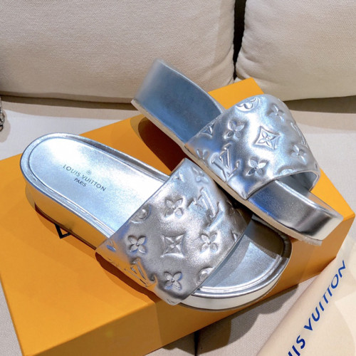 Louis Vuitton Womens Shoes Sandals Slippers Luxury Brand Louis Vuitton JUMBO FLATFORM MULE with Original Box 1A9QYY