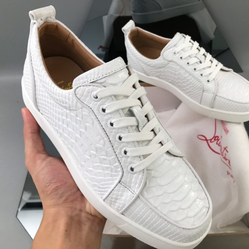 Christian Louboutin Mens Shoes Luxury Brand Red Bottom Design Louis Junior Spikes Flat with Original Box CL sneakers