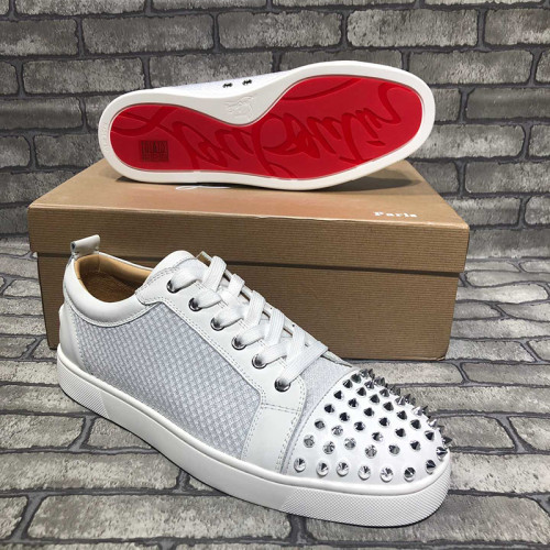 Christian Louboutin Mens Shoes Luxury Brand Red Bottom Design Louis Junior Spikes Flat with Original Box CL sneakers