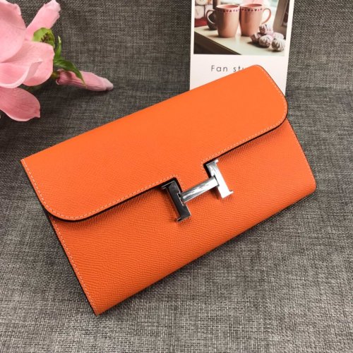 Hermes Womens Mens Wallets Purse Card Holder Leather Long Design Coin Bag with Original Box