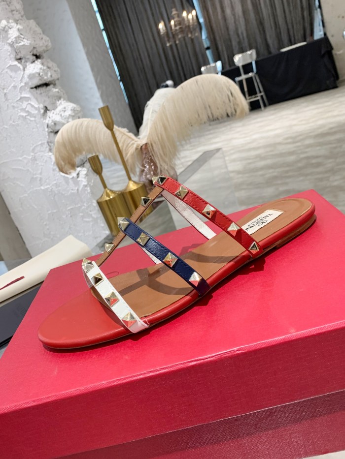 Valentino Women Shoes Mule Flip Flop Sandals ROMAN STUD SLIDE SANDAL IN QUILTED NAPPA with Original Box Luxury Brand