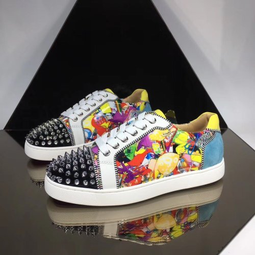 Christian Louboutin Mens Shoes Luxury Brand Red Bottom Design Louis Junior Spikes Flat with Original Box CL sneakers