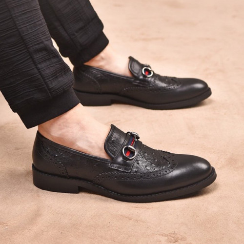 Gucci Mens Shoes Leather Design Luxury Brand Business Dress Shoes for Men with Original Box