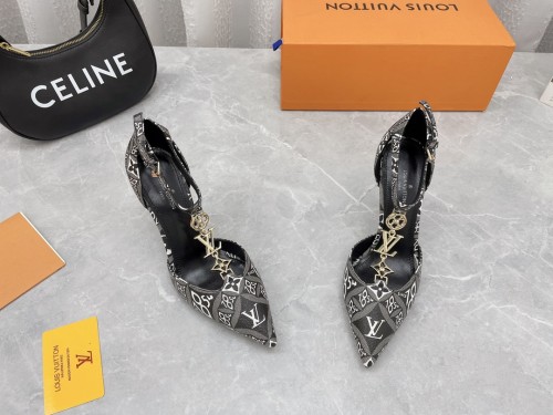 Louis Vuitton Womens Shoes Pumps Sandals Leather Design Luxury Brand Fashion Sandals with Original Box 10cm Heel
