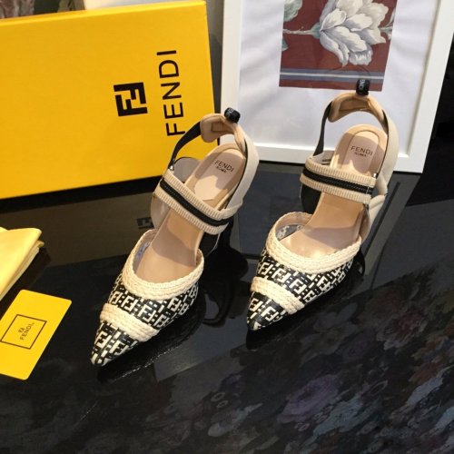 Fendi Womens Shoes COLIBRÌ Raffia Slingbacks 8.5cm