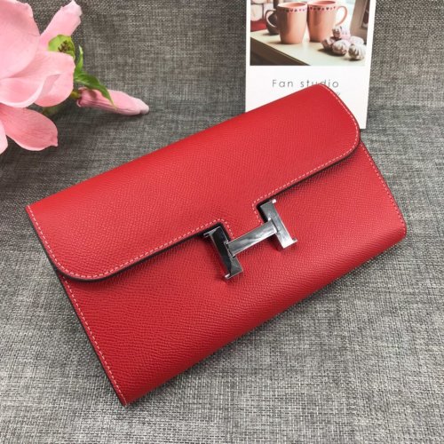 Hermes Womens Mens Wallets Purse Card Holder Leather Long Design Coin Bag with Original Box