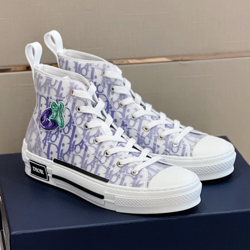 Dior Mens Shoes Sneakers Casual Luxury Brand B23 HIGH-TOP SNEAKER Dior Oblique Canvas with Original Box 3SH118ZMK_H761