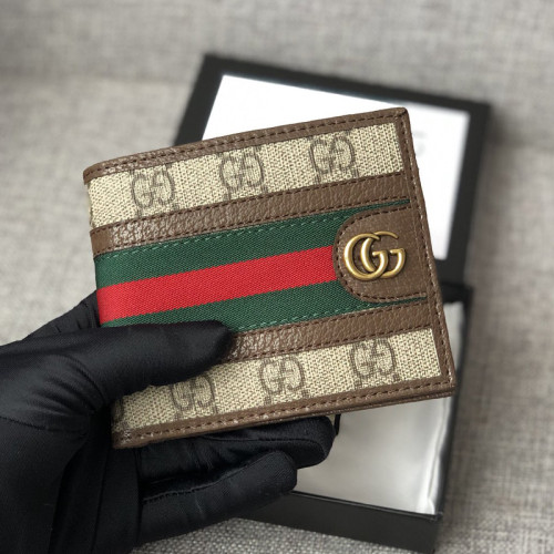 Gucci Mens Womens Wallet Animalier Leather Wallet Card Holders for Men Luxury Brand with Box GG Supreme Ophidia Wallet with Original Box 597606 96IWT 8745